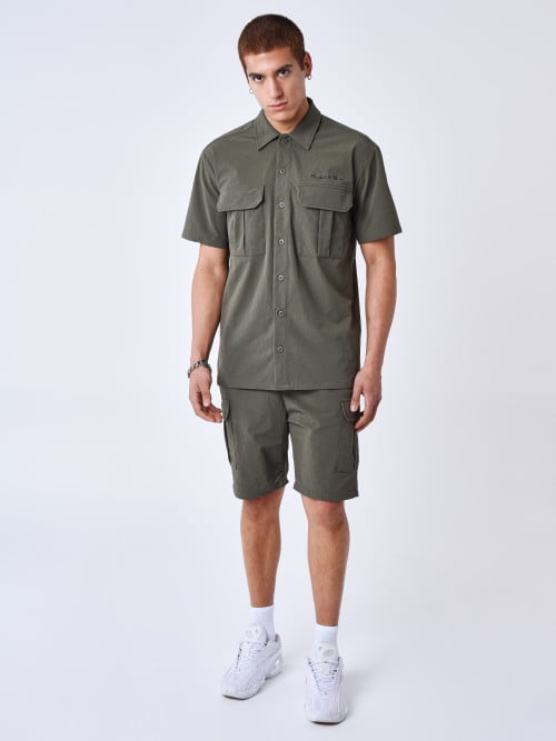 Textured plain shorts