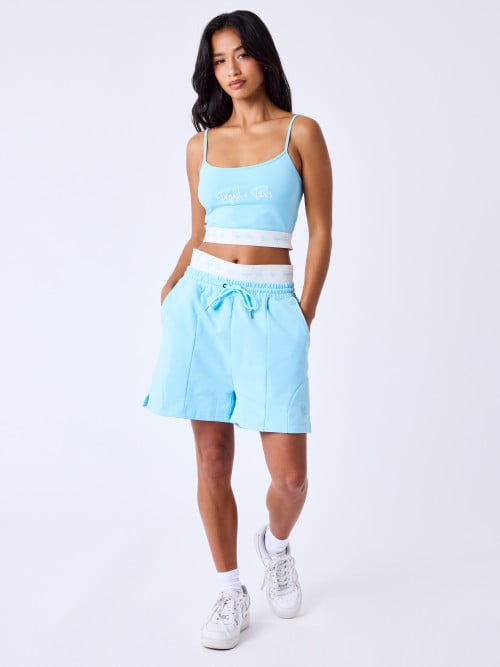 Elastic shorts with printed...