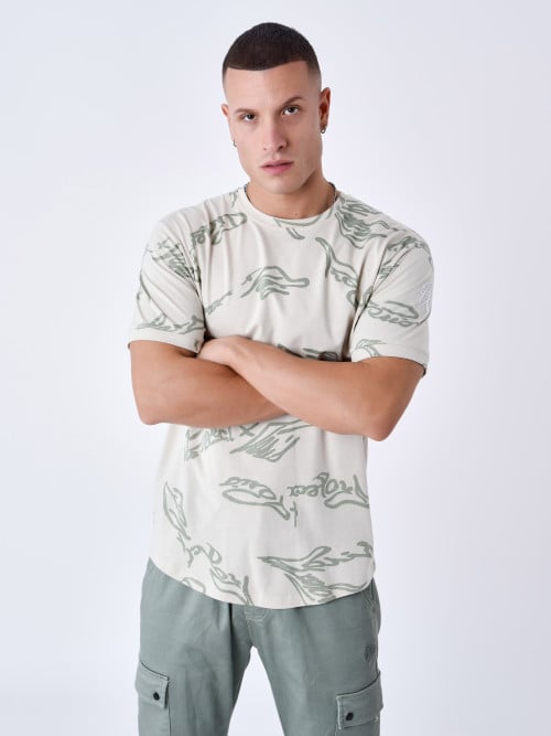 T-shirt motif Signature fluide