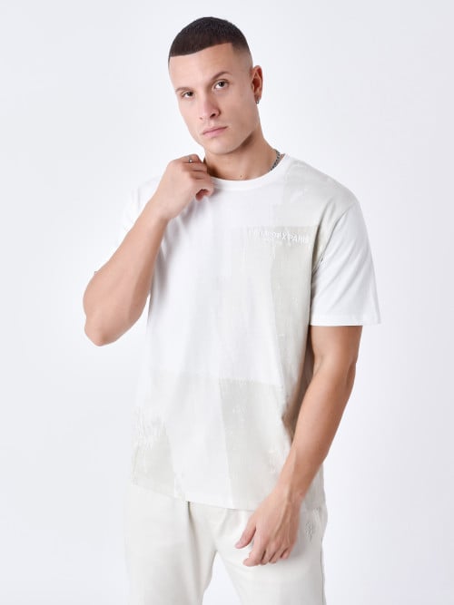 T-Shirt mit Farbrollendruck