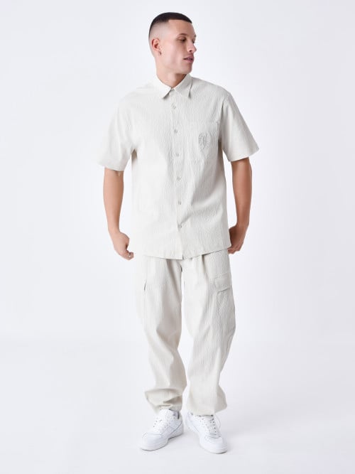 Wrinkled effect shirt with...