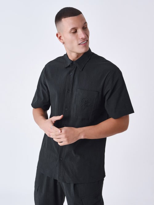 Chemise effet froissé a poches