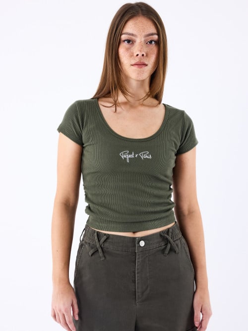 Camiseta acanalada Signature