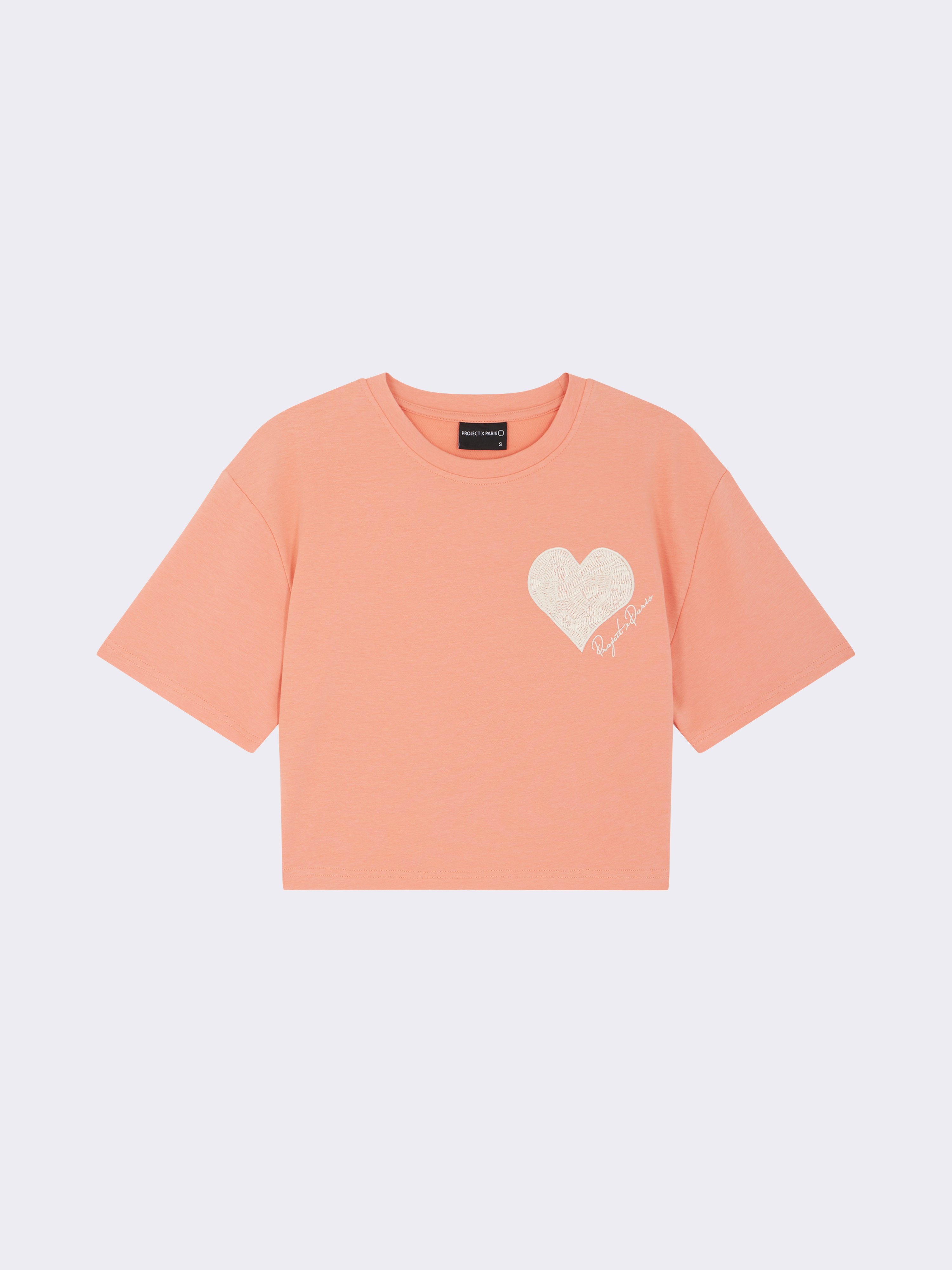Crop top tee wicker heart