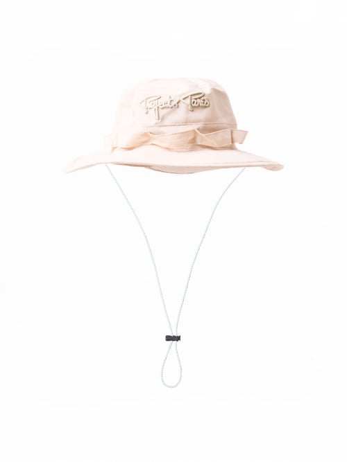 Wide-brimmed bucket hat