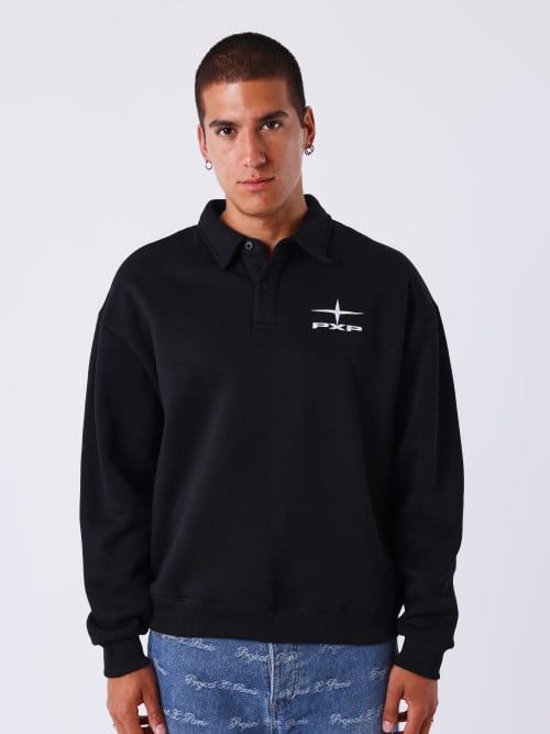 Polokragen-Sweatshirt...